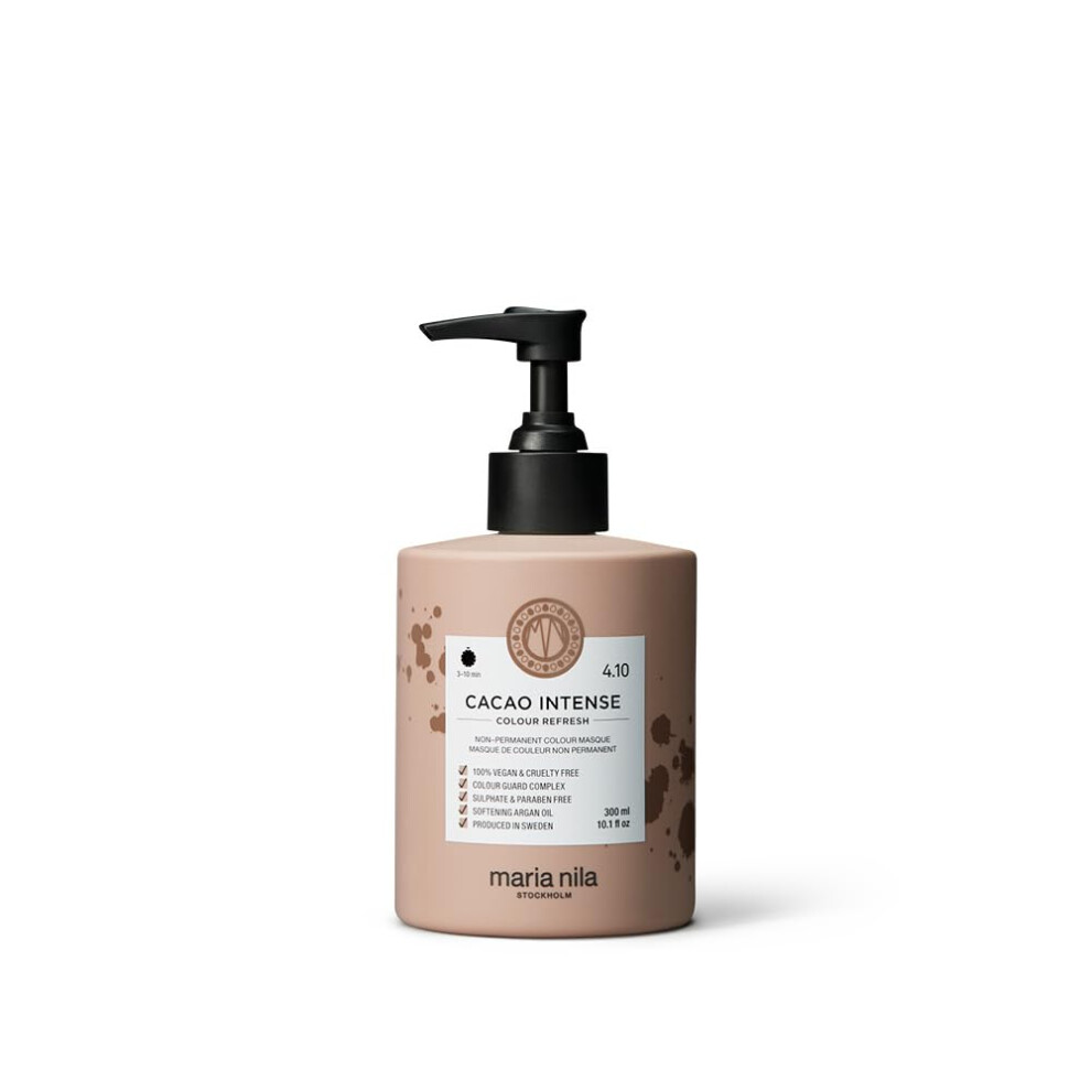 Maria Nila Brown Colour Refresh, Cacao Intense 300 Ml, Hair Mask, Semi-Permanent Pigments, 100% Vegan & Sulfate/Paraben Free