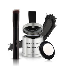 THICK FIBER Root Touch Up & Hairline Powder with Brush (LARGE 10g) ? Covers Grey Roots, Thinning Hair & Bald Spots ? Sweat & Water Resistant Hair
