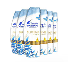 Head & Shoulders Moisturising Shampoo Supreme Moisture Dandruff Shampoo for Soft Hair 6 x 400 ml, Pack of 6