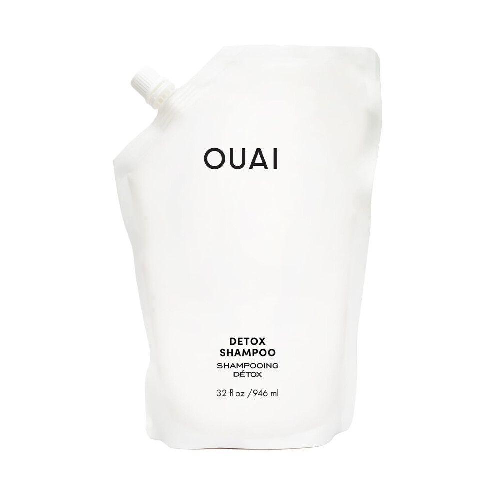 Ouai Detox Shampoo Refill - Clarifying Shampoo For Build Up, Dirt, Oil, Product And Hard Water - Apple Cider Vinegar & Keratin For Clean, Refreshed