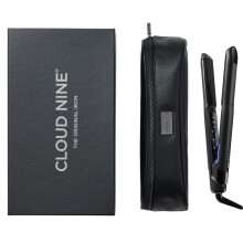 CLOUD NINE The Original Iron Black Hair Straightener Giftset | Variable Temperature Control Quick Heat Touch Technology Sericite Floating Plates