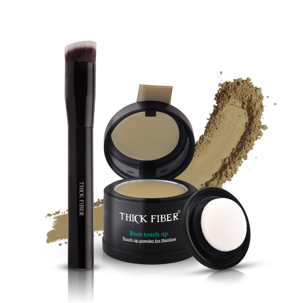 Thick Fiber Grey Root Touch Up & Hairline Powder With Brush 4G ? Covers Roots & Thinning Hair ? Sweat & Water Resistant ? Hair Concealer For Bald