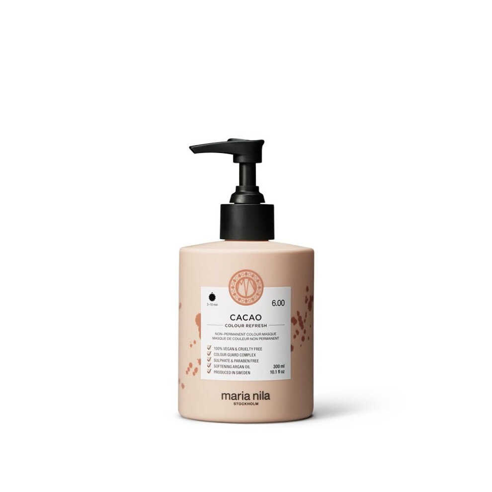 Maria Nila Brown Colour Refresh, Cacao 300 Ml, Hair Mask, Semi-Permanent Pigments, 100% Vegan & Sulfate/Paraben Free
