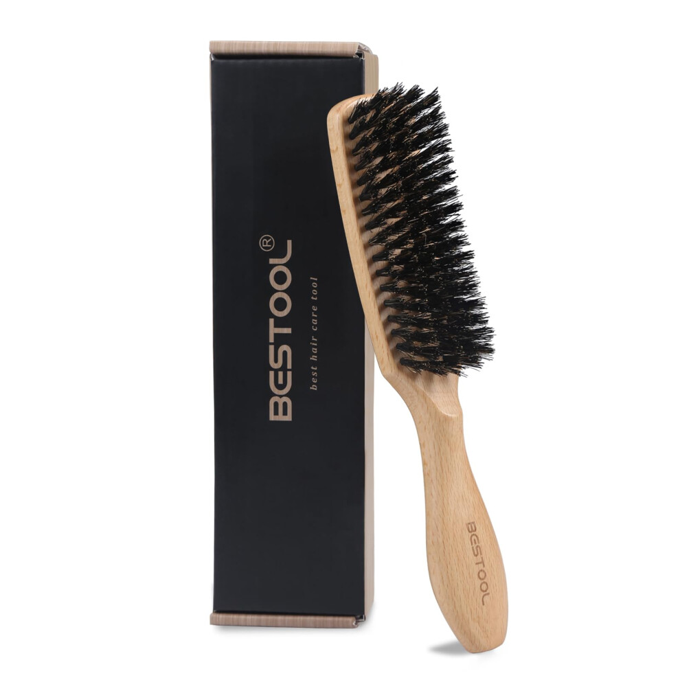 Bestool Hair Brush, Boar Bristle Hair Brush For Women Men Children Smoothing & Styling, Slick Back Hairbrush, Natural Boar Bristle Brush For Thin,
