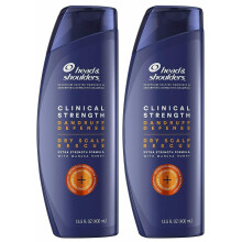 Head and Shoulders Shampoo, Clinical Strength Dandruff Defense - Dry Scalp Rescue, Extra Strength Formula with Manuka Honwy - Twin Pack