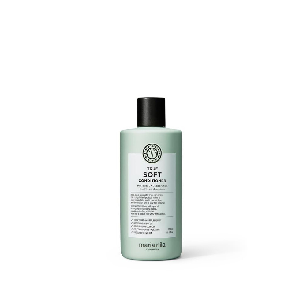 Maria Nila True Soft, Conditioner 300 Ml, For Dry Hair, Argan Oil Remoisturises & Reduces Frizz, 100% Vegan & Sulfate/Paraben Free