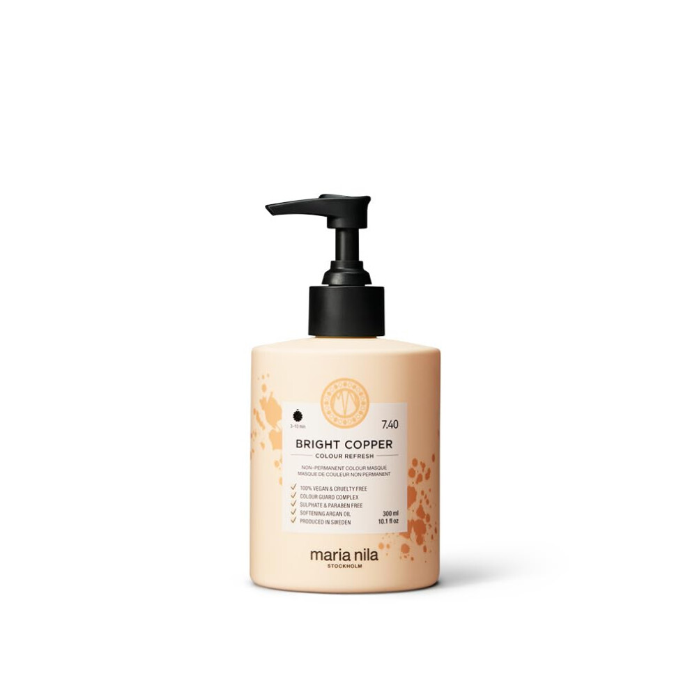 Maria Nila Colour Refresh, Bright Copper 300 Ml, Copper Hair Mask, Semi-Permanent Pigments, 100% Vegan & Sulfate/Paraben Free