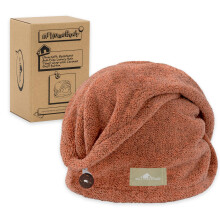 myHomeBody Hair Towel Wrap, Luxury Rapid-Dry Hair-Drying Turban, Ultra Soft and Quick Drying Absorbent Charcoal Fiber, with Coconut Shell Button ?