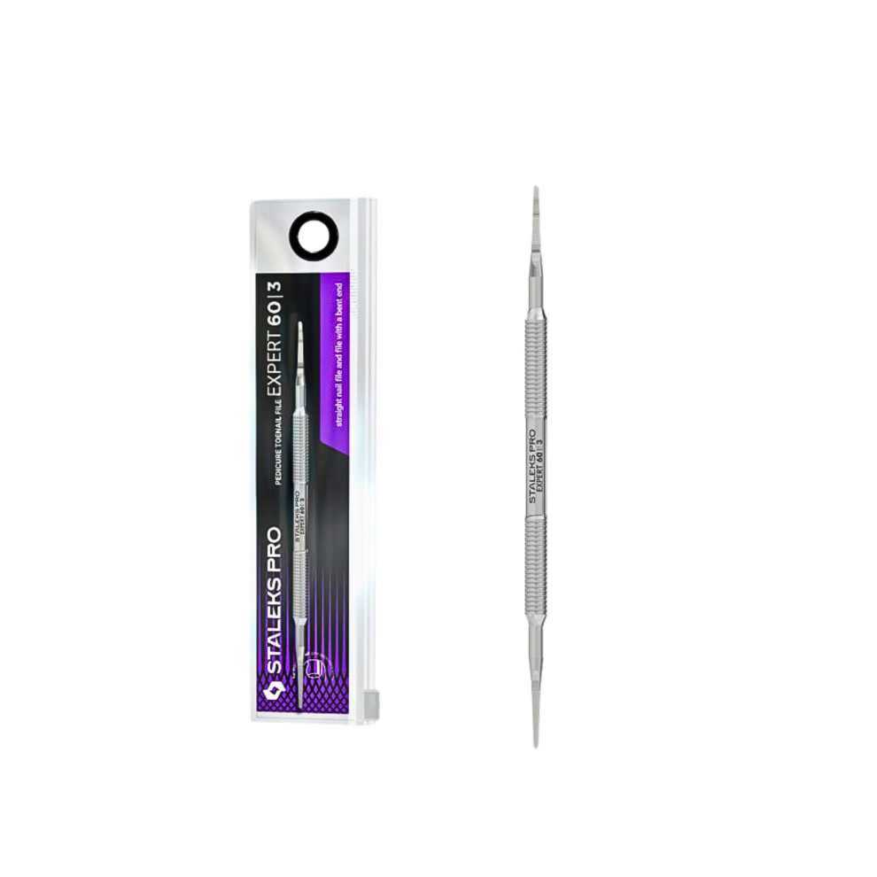 Staleks Pro Pedicure Pusher, Two-Prong Saw Curette Stainless Steel Expert Pe-60/3