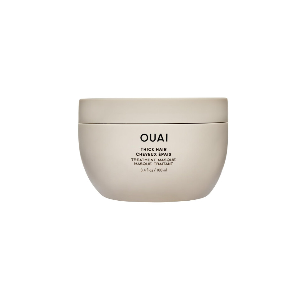 Ouai Thick Hair Treatment Masque Travel Size - Almond Oil, Olive Oil & Hydrolyzed Keratin To Repair & Restore Damaged Hair - Softens, Smooths &