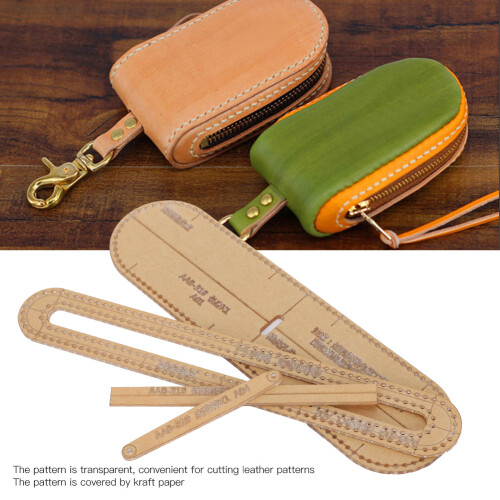 Leather Wallet DIY Kit 4Pcs Short Pattern Tool Key Case Craft AAB‑319 2