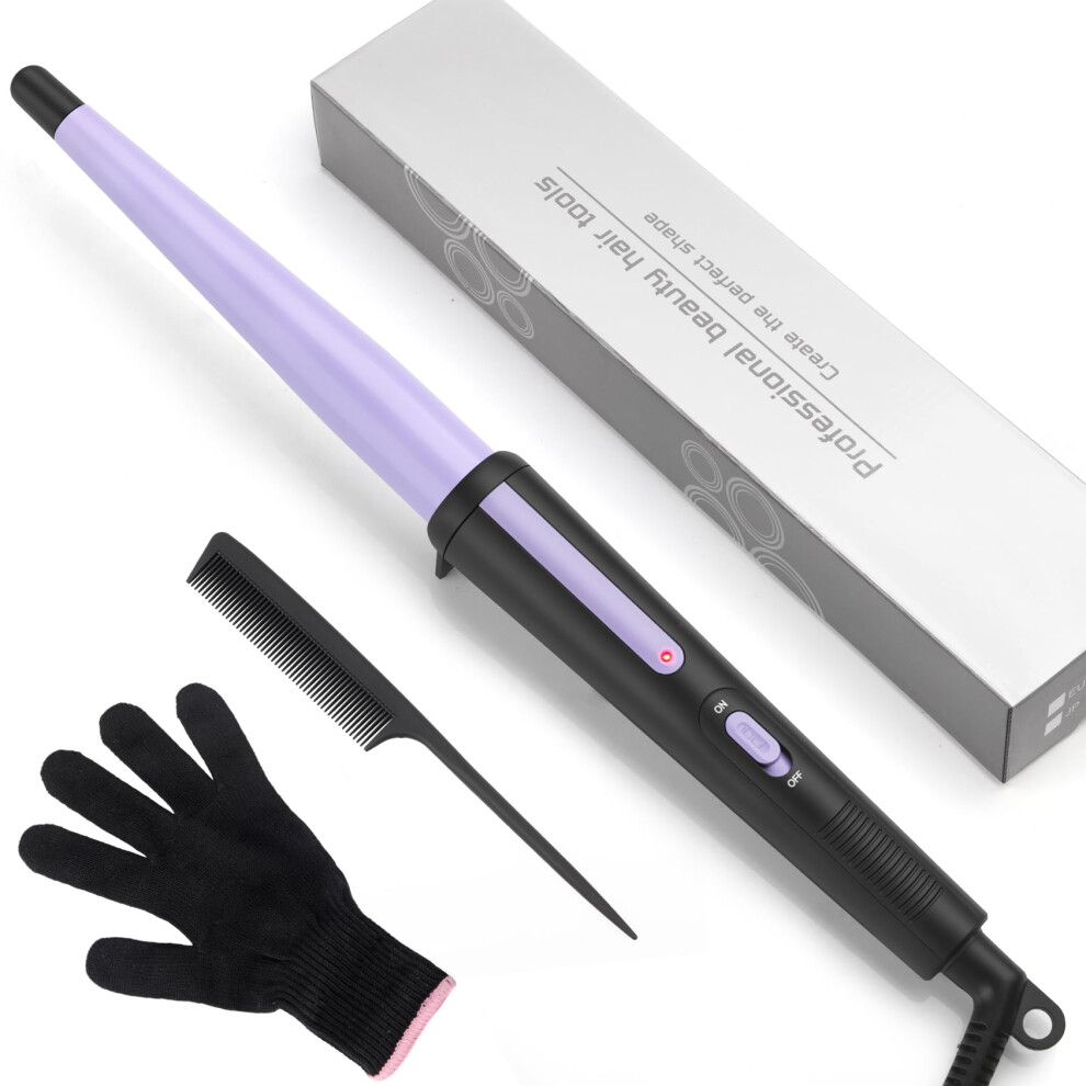 Jaeton Hair Curling Wand, 13-25Mm Tapered Curling Iron, Professional Ceramic Hair Curler Wand With Heat-Resistant Glove, Dual Voltage