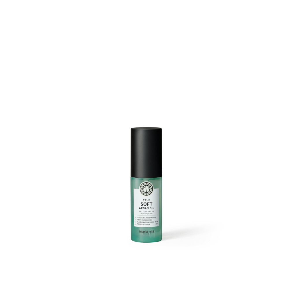 Maria Nila True Soft, Argan Oil 30 Ml, For Dry Hair, Easily Absorbed, Remoisturises & Reduces Frizz, 100% Vegan & Sulfate/Paraben Free