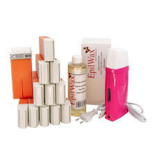 EpilWax Royal Complete Waxing Kit with: Professional Wax Heater, 12 x 100 ml Argan Wax Roll-On, 100 waxing strips, 1 x 250 ml bottle of after waxing