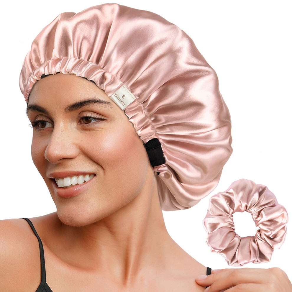 Yanibest Unisex Double Layer Satin Bonnet Silk Bonnet For Sleeping Adjustable Hair Bonnet For Women Curly Natural Hair