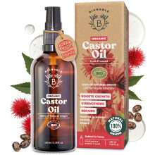 BIONOBLE Organic Castor Oil Cold Pressed - Hexane Free, 100% Natural - Pure Castor Oil Organic for Eyelashes, Hair Growth, Eyebrows, Skin, Face -