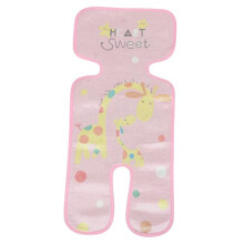 (pink, 72x33cm) Baby Stroller Seat Pad Ice Silk Foldable Rollable Cooling Cushion Breathable Comfortable for Boys Girls