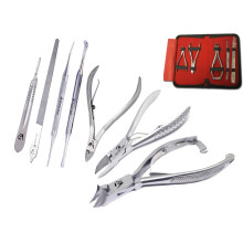 Professional Toe Nail Clipper Cuttet Set - Nail Cutter Kit - Manicure Pedicure Kit - Podiatry Instruments - Set of 7 Pieces - Nail File - Cuticle