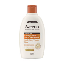 Aveeno Scalp Soothing Haircare Clarify & Shine Shampoo, Apple Cider Vinegar Blend, for All Hair Types, Soothes Dry, Itchy & Flaky Scalp, Clinically