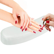EBANKU PU Leather Hand Pillow Manicure Nail Art Hand Cushion Pillow Soft Sponge Nail Hand Pillow Cushion Arm Rest Nail Art Accessories Tool (White)