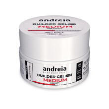 Andreia Professional Nail Gel Builder Medium Viscosity Construction - Best as Builder Gel Base and Top Coat Polish LED & UV Nail Art Kit - Soft White