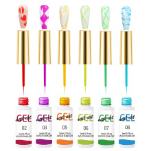 AIJIMEI 6Pcs Nail Liner Gel Polish Set Quick Drying Color Developing Adhesive, Long-Lasting And Bright Color Painting Adhesive Suitable For Natural