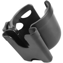 Stroller Cup Holder with Phone Pocket, Durable ABS Plastic Universal Baby Stroller Bottle Holder, Easy to Install, Black