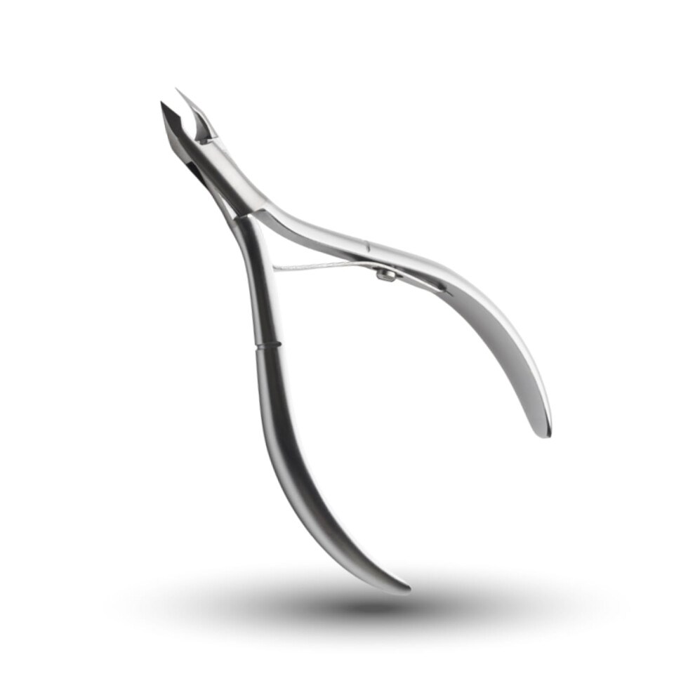 Rui Smiths Cuticle Nippers, Professional, Stainless Steel, Spanish Handle, Box Joint, Matte Chrome Plated, Single Spring (5Mm Jaw/Half Jaw)