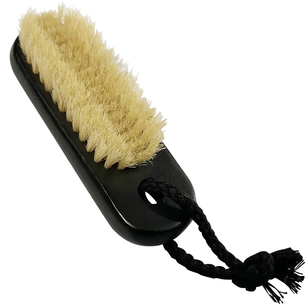 Coralpearl Wooden Nail Brush Cleaner Black X 1 In 100% Natural Boar Bristle For Cleaning Hand Finger Foot Toe, Fingernail Toenail Scrub Brush For Men