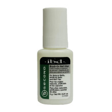 IBD 5 Second Brush-On Nail Glue, (3 x 6 g) - MADE IN USA - Premium 5-second nail glue for artificial nails with brush
