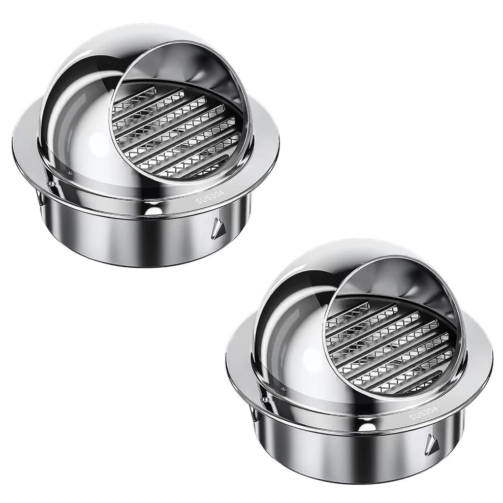Stainless Steel Wall Vent Cover With Pestproof Mesh, Rainproof Exterior Cap For Ducts 160Mm 9187378954294