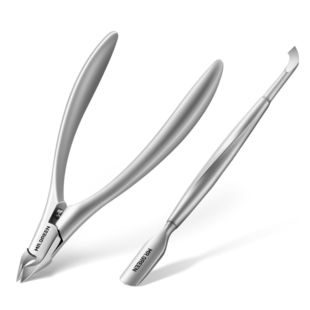 Mr.green Cuticle Scissors Innovate Built-In Spring Cuticle Nippers Clippers Trimmer Dead Skin Remover Beauty Manicure Tool (Cuticle Nipper+Manicure