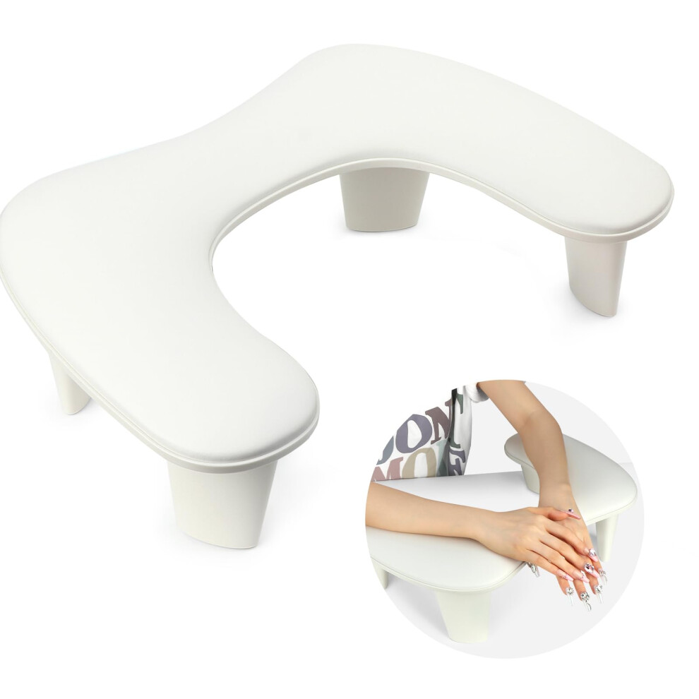 Saviland Big Arm Rest For Nails Tech: M-Shaped Ergonomic Nail Arm Rest Manicure Hand Rest Professional Salon Supplies Waterproof & Anti-Stain Soft