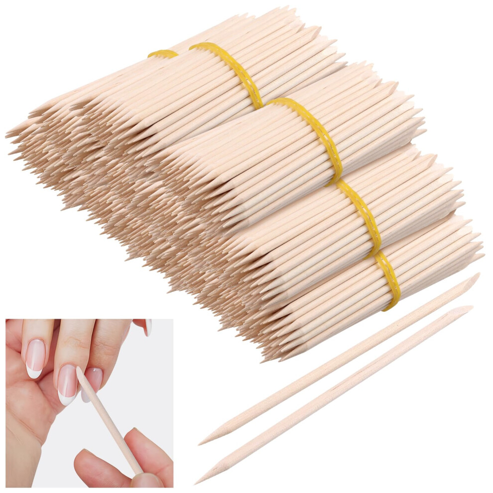 Manchap Orange 2000Pcs Wood Sticks, Wooden Nail Cuticle Pusher Sticks For Manicure, 11.4Cm