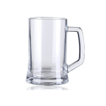 Large Glass Beer Mug Set of 5, 650ml Classic Beer Stein with Handle for Festivals, BBQs, Football