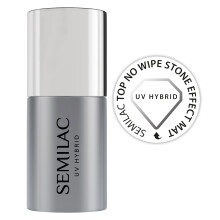 T12 Semilac Top Coat No Wipe Matte Stone Effect UV Gel Polish Salon Quality Manicure Effective Durable No Wipe Top Coat Gel Polish Tear-Resistant Easy