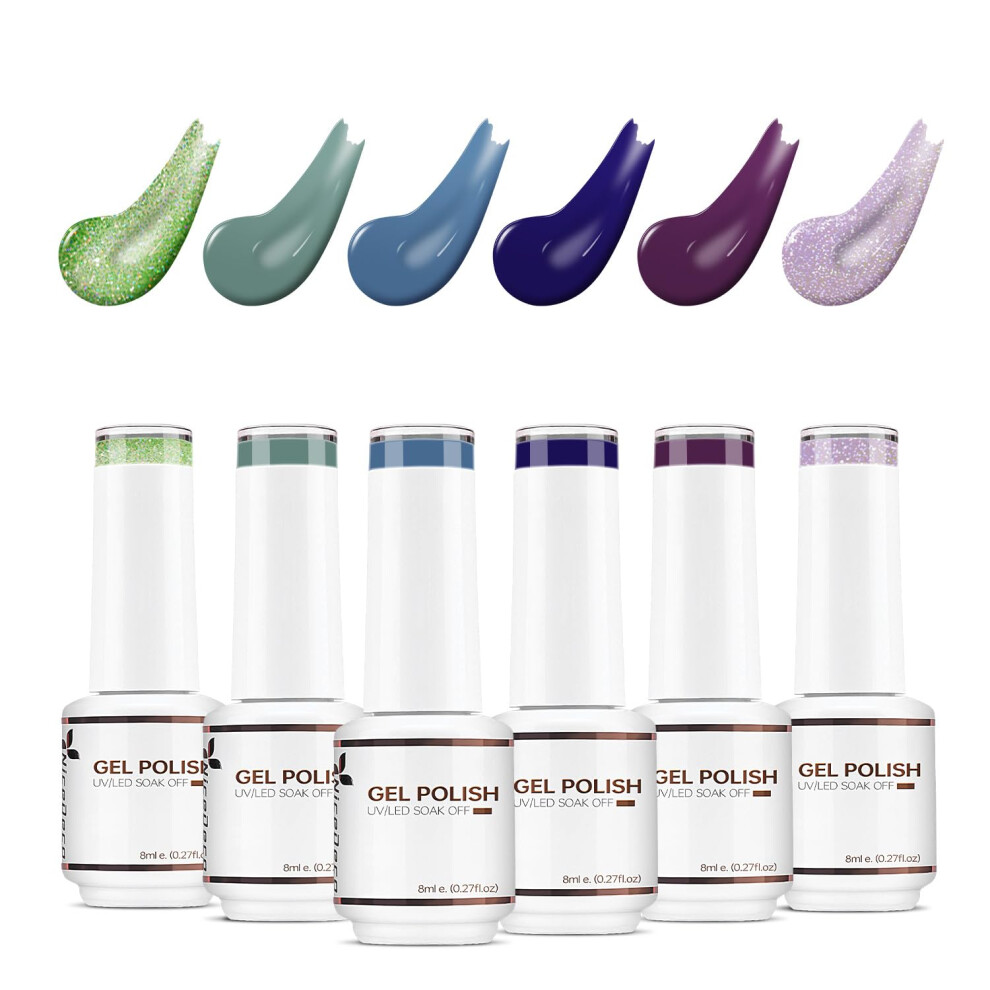 Nicedeco Gel Nail Polish Set, Uv/Led Gel Polish,Nail Art Manicure Pedicure, Salon & Home Use - Long Lasting & Easy To Apply 6Pcs X 8Ml-Kit12