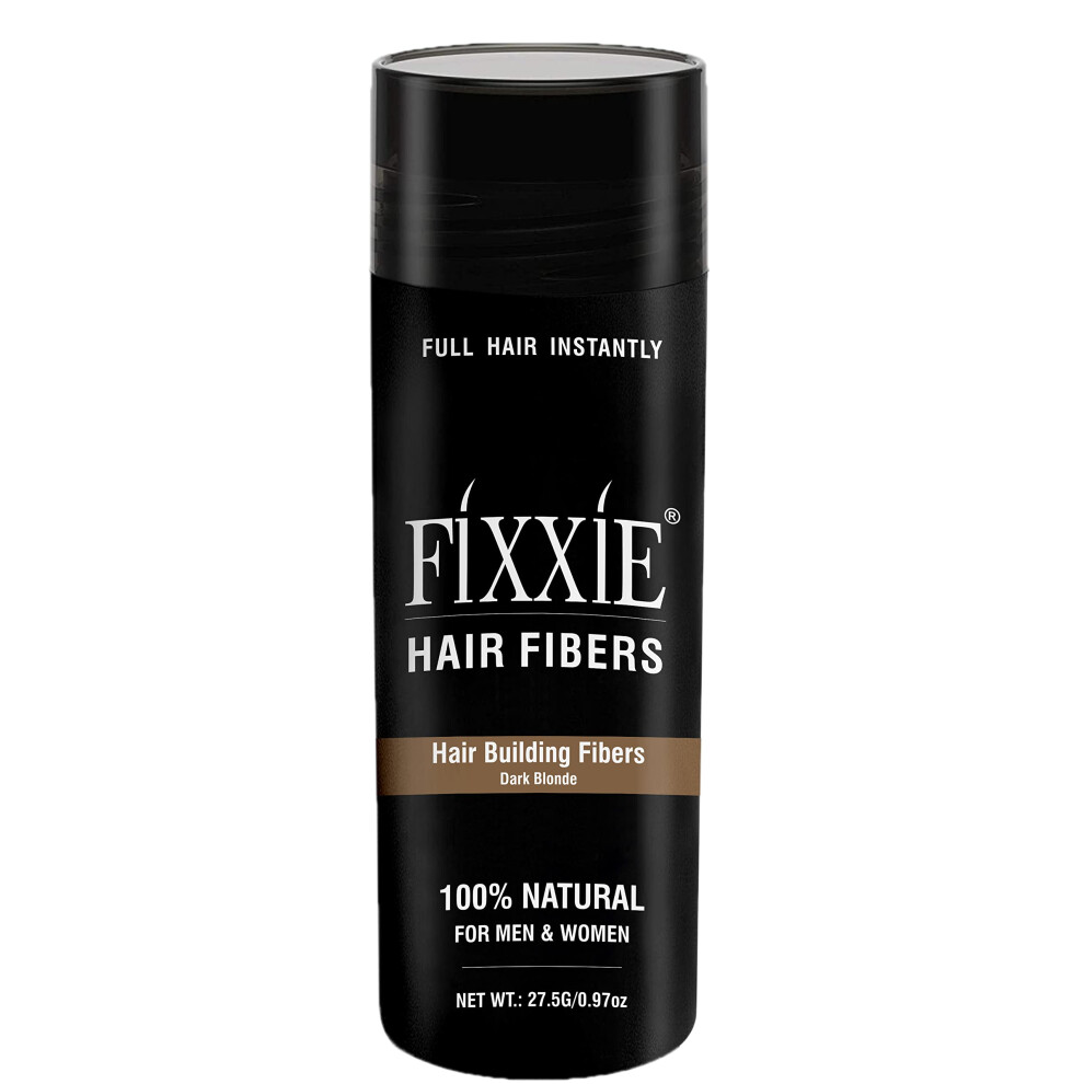 Fixxie, Fixxie Fixxie Hair Fibres Dark Blonde For Thinning Hair 27.5G Bottle, Hair Fibre Concealer For Hair Loss For Men And Women, Naturally Thicker Looking Hair