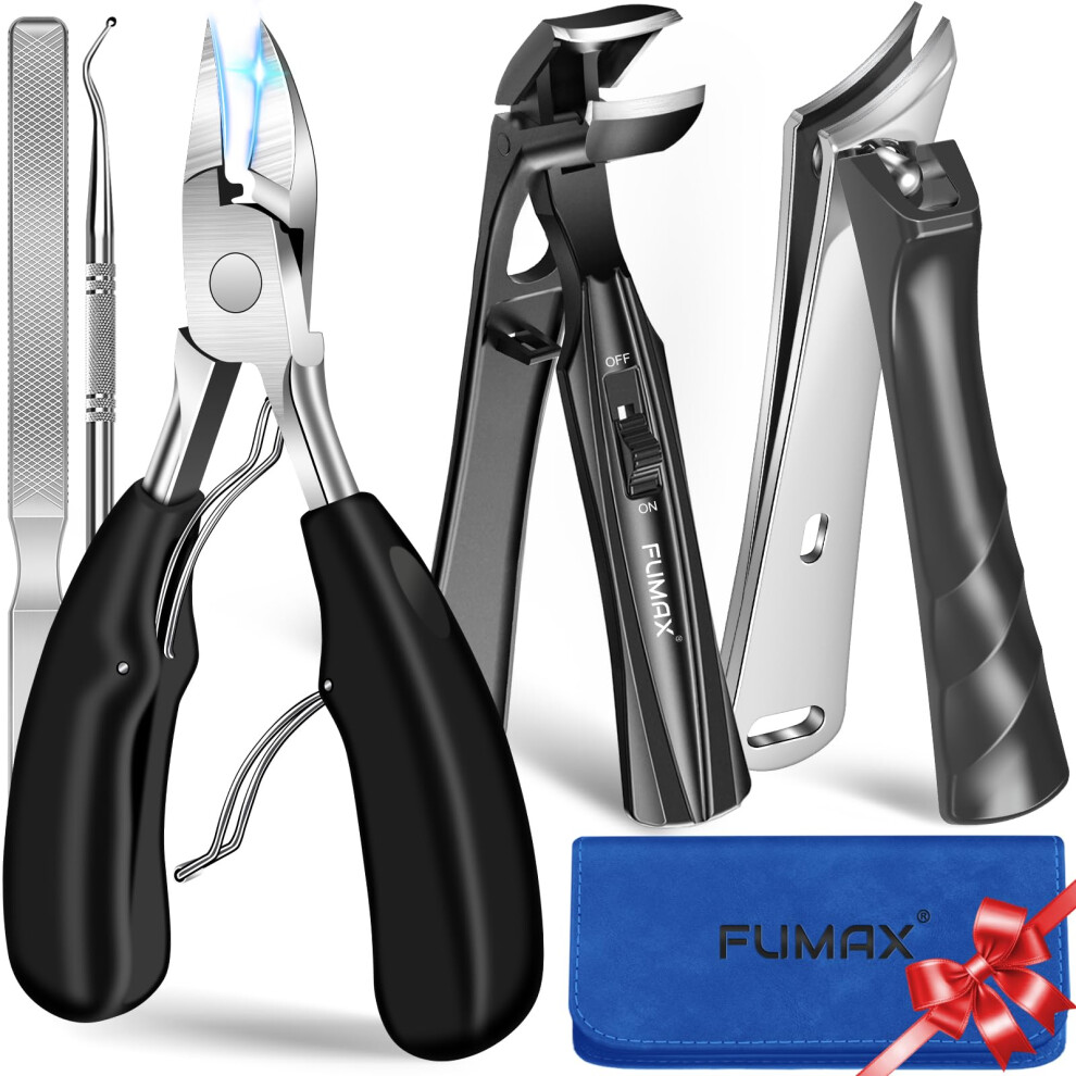 Fumax Toe Nail Clippers For Thick Nails, Heavy Duty Large Nail Clippers With Catcher For Thick Nails, Ingrown Toenail Clippers For Thick Toenails For
