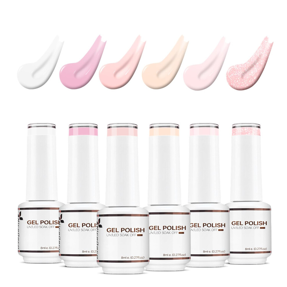 Nicedeco Gel Nail Polish Set, Uv/Led Soak-Off Gel Polish Nail Art Manicure Pedicure,Salon & Home Use - Long Lasting & Easy To Apply 6Pcs X 8Ml-Kit6