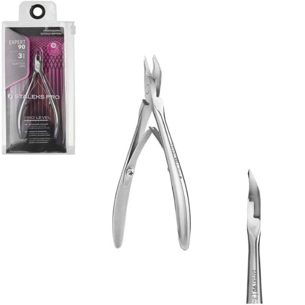 Staleks Pro Professional Cuticle Nippers Blade 3 Mm Quarter Jaw - Expert Ne-90/3