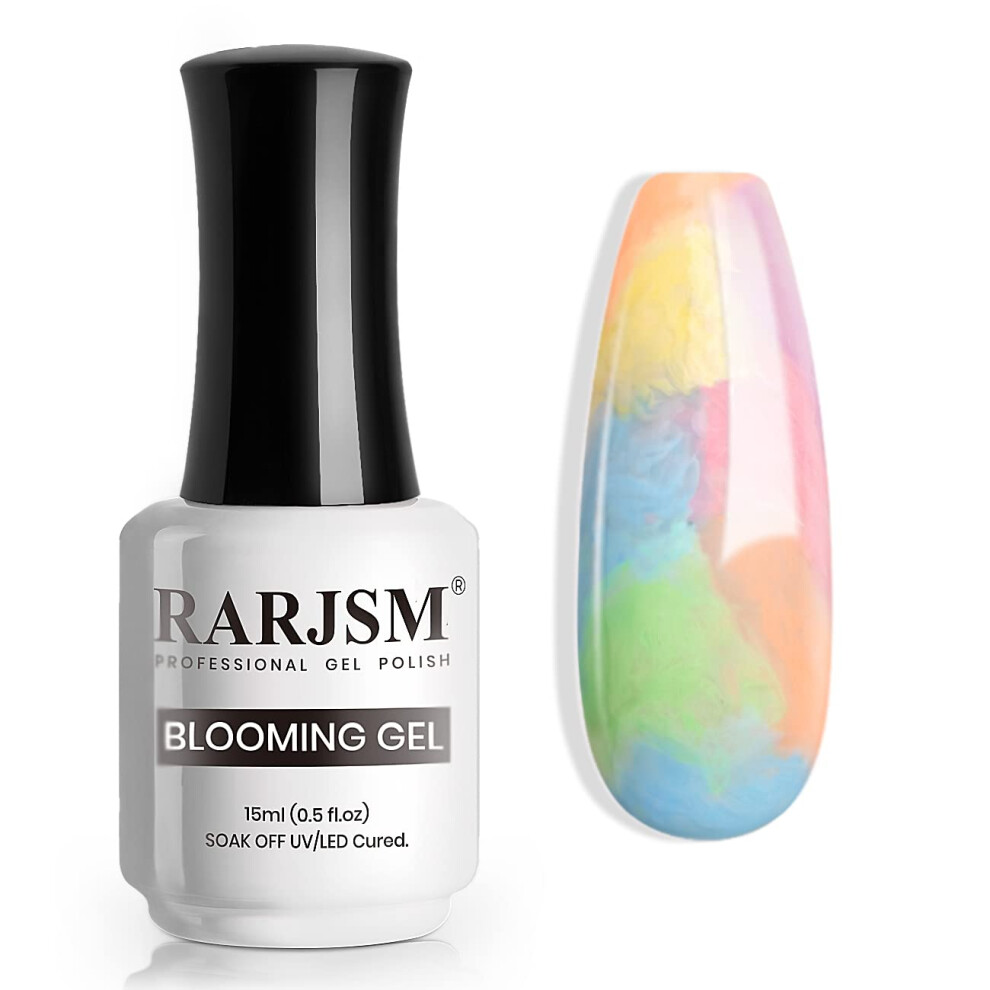 Rarjsm Blooming Gel Nail Polish Clear 15Ml Nail Art Polish Blossom Gel For Spreading Effect Graffiti Marble Flower Animal Watercolor Magical Effects