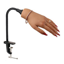 KnowU Silicone Nail Practice Hand with Stand, Practice Hand for Acrylic Nails for Manicure, Nail Hand Practice Model, Flexible and High Simulation