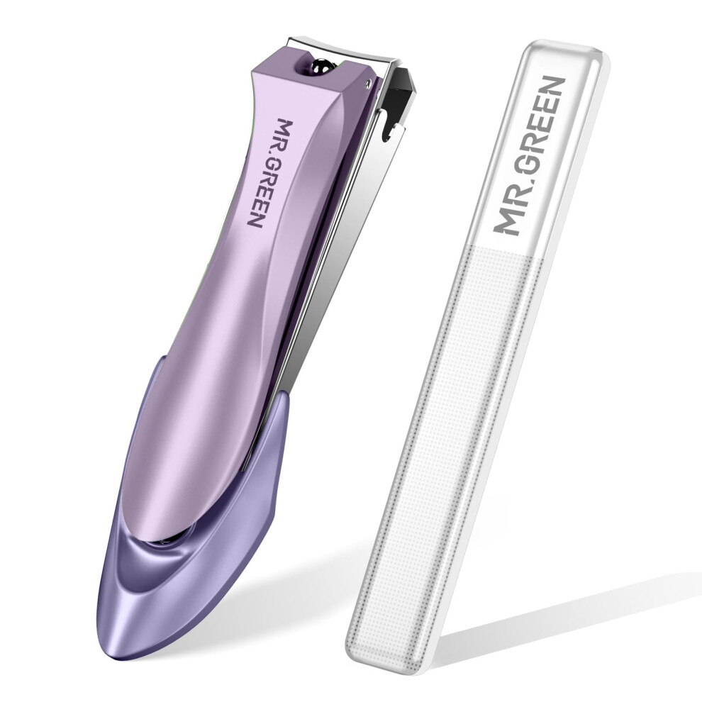 Mr.green Green Mr. Nail Clippers With Nail File,Anti Splash Nail Clipper Set For Thick Nails,Medical Grade Stainless Steel Professional Nail Cutter,Sharp And