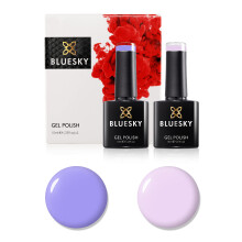 Bluesky Gel Nail Polish Set, 9th Anniversary Set 2, 2 x 10ml, ND01 Satin Sheets, 80599 Wisteria Haze, Purple, Pink, Lilac, Pastel (Requires Curing