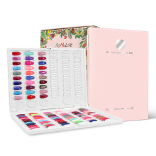 Nail Colour Display Book Plastic Nail Swatch Book, 120 Nail Display Book Color Chart with Transparent Nail Tips for Gel Polish, No Glue Required