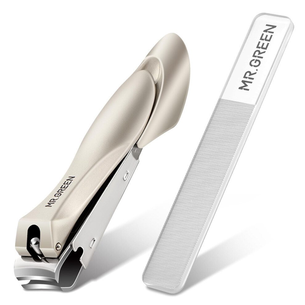 Mr.green Green Mr. Nail Clippers Stainless Steel Anti Splash Fingernail Cutter Manicure Tools Bionics Design Pedicure Scissor Nail Trimmer (Nail Clipper