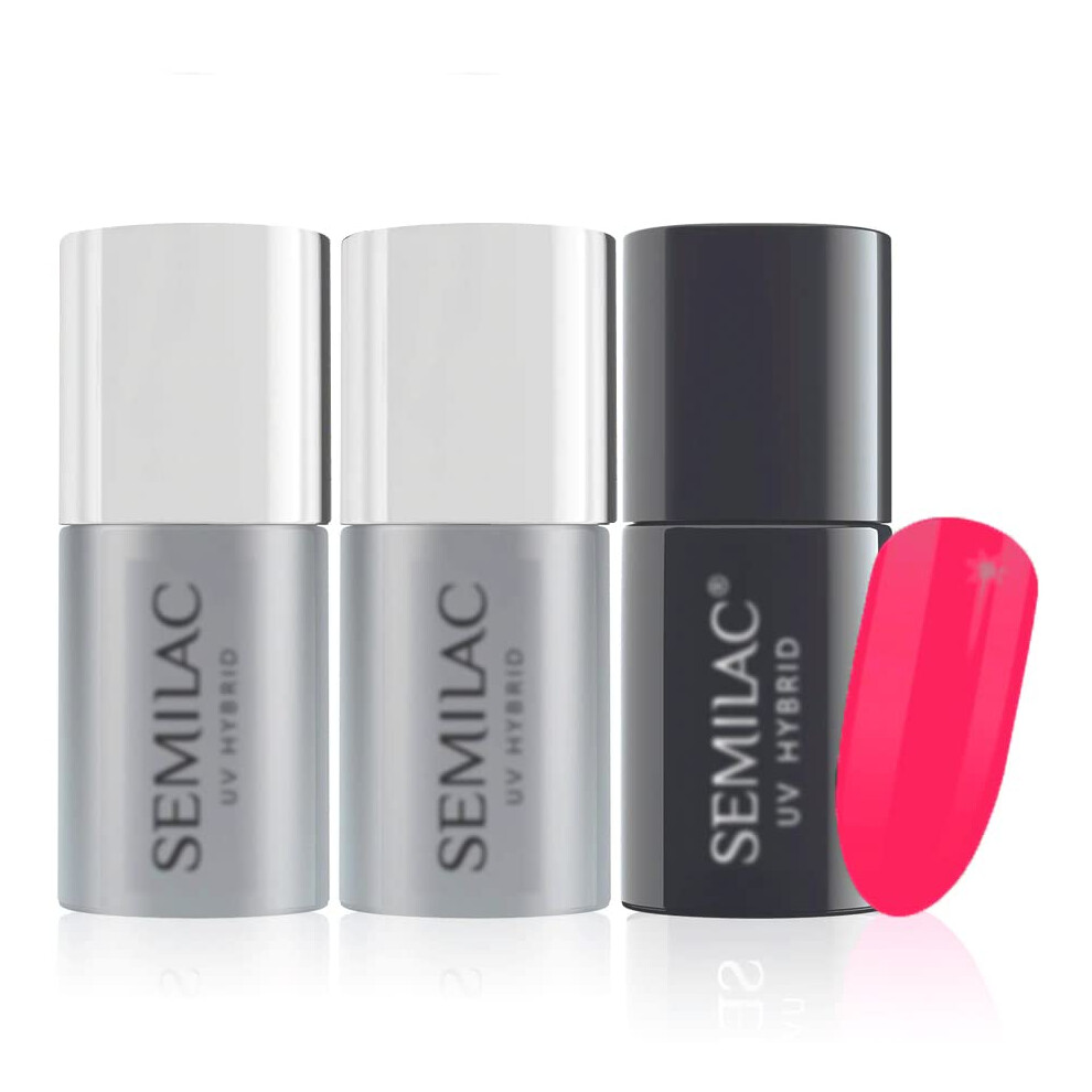 Photos - Manicure Cosmetics Semilac Base Coat, Top Coat & UV Gel Colour Polish. Long Lasting, Chip Resistant & Easy To Apply. 134 Red Carpet Colour UV G 