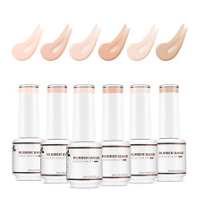 Nicedeco 4 In 1 Rubber Base Gel Set For Nails, Hema Free Nude Rose Pink Sheer Color Gel Nail Polish UV LED,Elastic Rubber Nail Strengthen Enhance Base