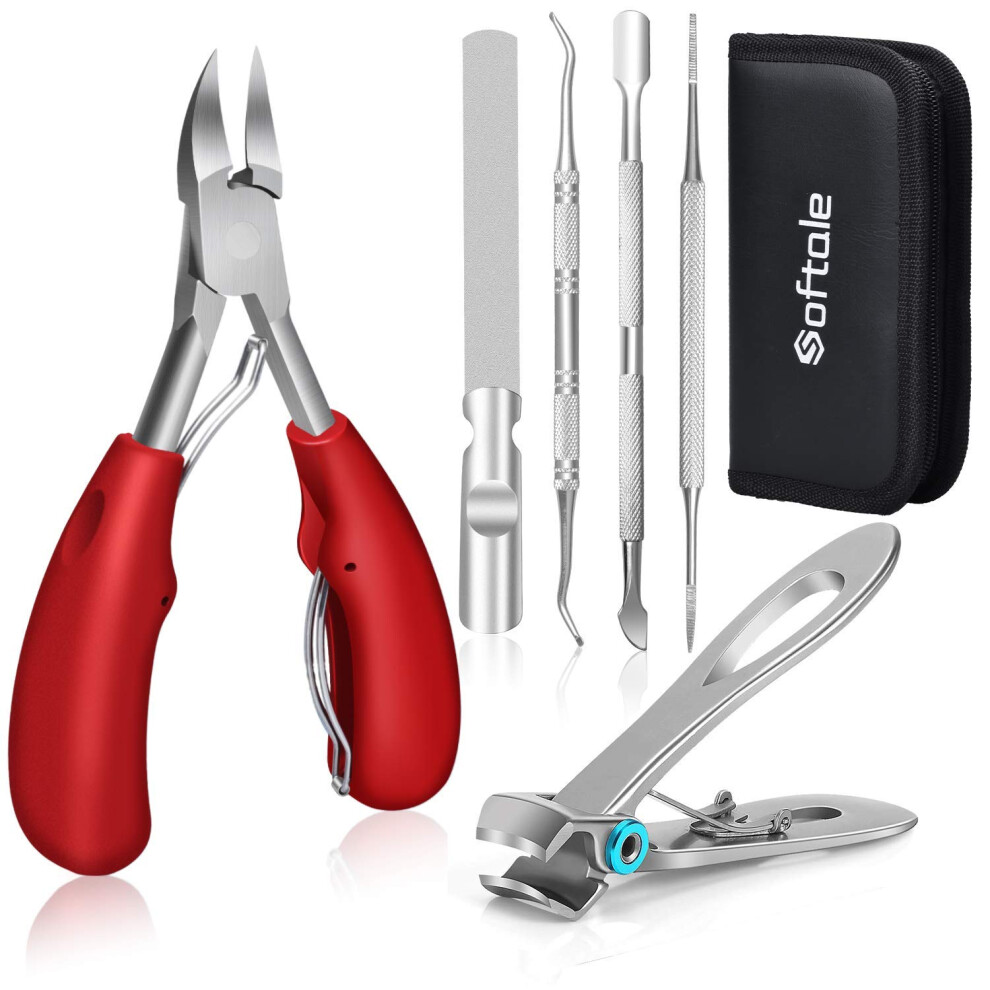 Softale Podiatrist Super Sharp Nail Clippers For Thick & Ingrown Hard Toenail Fingernail. Stainless Steel Clippers Toenail Cutters. Professional Pedicure Tool